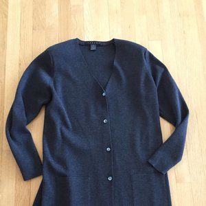 Italian Dark grey Marino wool cardigan